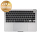 Horní rám klávesnice pro MacBook Air 13", A3113 (2024), s klávesnicí US a baterií, Space Gray, 661-40227, Genuine Apple