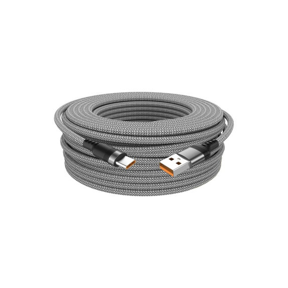 USB-A / USB-C kabel, 6A, 1m, šedý