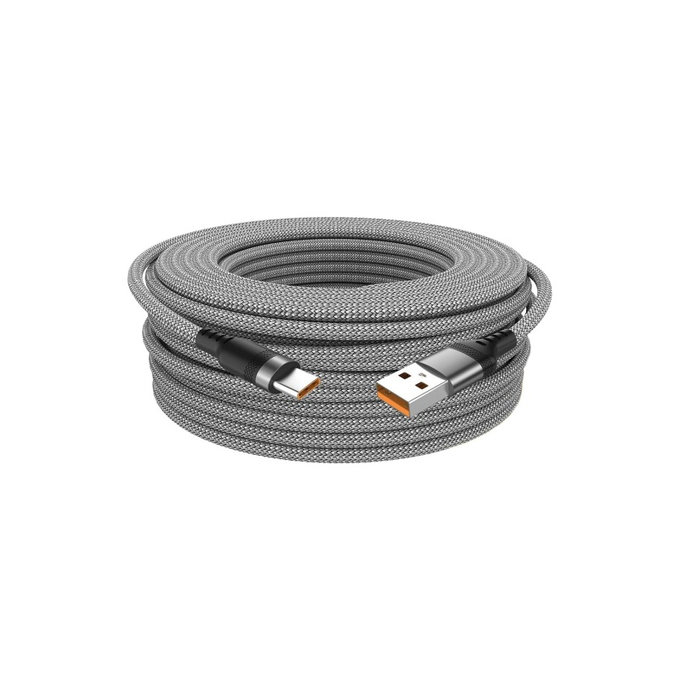 USB-A / USB-C kabel, 6A, 1m, šedý