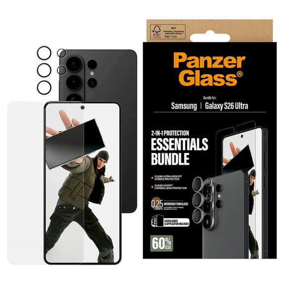 Bundle Essentials 2v1 pro Samsung S26 Ultra, PanzerGlass