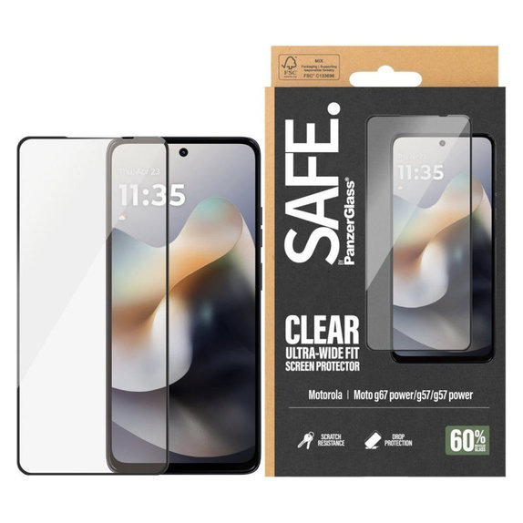 Tvrzené sklo UWF pro Motorola Moto G57 Power 5G, Černá, PanzerGlass