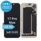 Displej Soft OLED 120Hz pro iPhone 17 Pro Max, Dotykové sklo s rámem, DIAGNOSTIC
