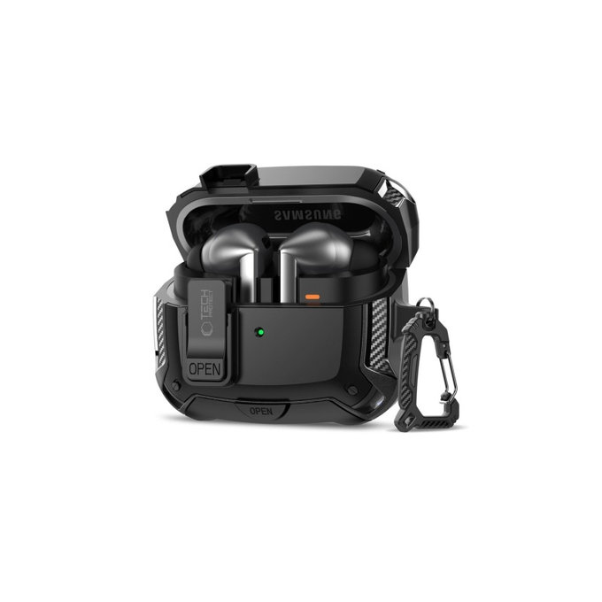Pouzdro na sluchátka Carbonox MagSafe pro Samsung Buds 3 / 3 FE / 3 Pro, černá, Tech-Protect