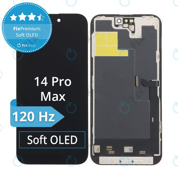 Displej Soft OLED pro iPhone 14 Pro Max, Dotykové sklo s rámem, DIAGNOSTIC