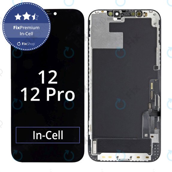 Displej In-Cell FHD pro iPhone 12, 12 Pro, Dotykové sklo s rámem, FixPremium