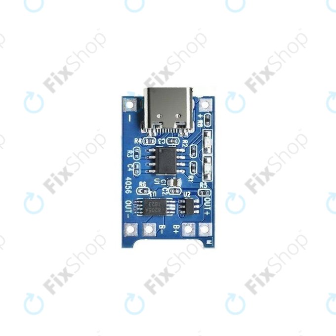 Nabíjecí modul TP4056 pro 18650 Li-ion baterii, USB-C, 1A