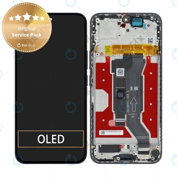 Honor 400 - LCD Displej + Dotykové Sklo + Rám (Midnight Black) - 0235APNR Genuine Service Pack