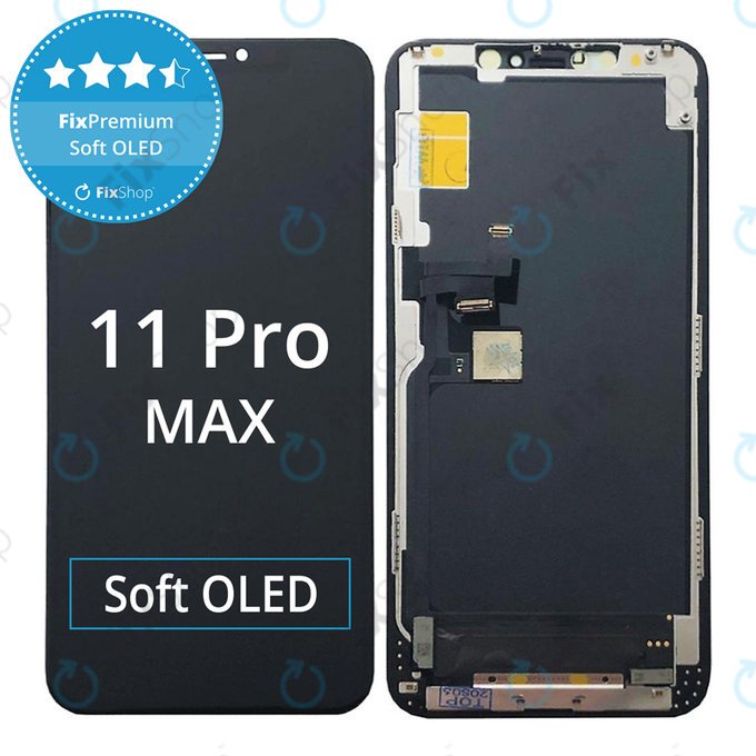 Displej Soft OLED pro iPhone 11 Pro Max, Dotykové sklo s rámem, FixPremium