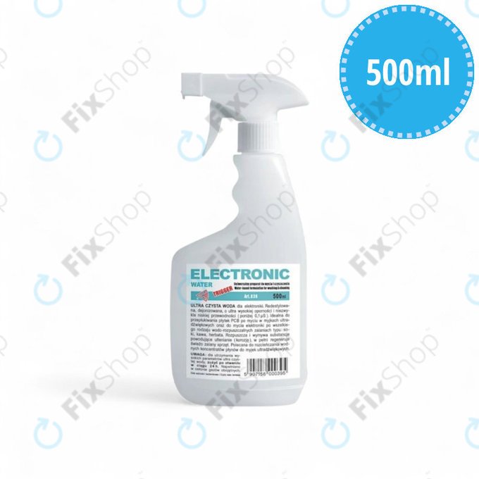 Demineralizovaná voda pro elektroniku s rozprašovačem, 500 ml