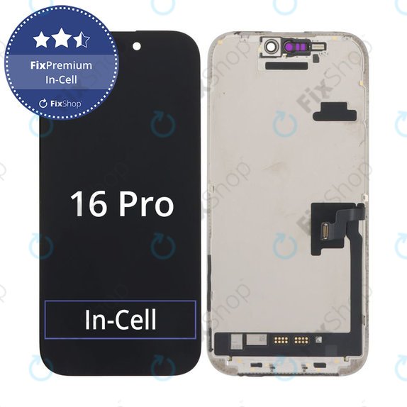 Displej In-Cell FHD pro iPhone 16 Pro, Dotykové sklo s rámem, FixPremium