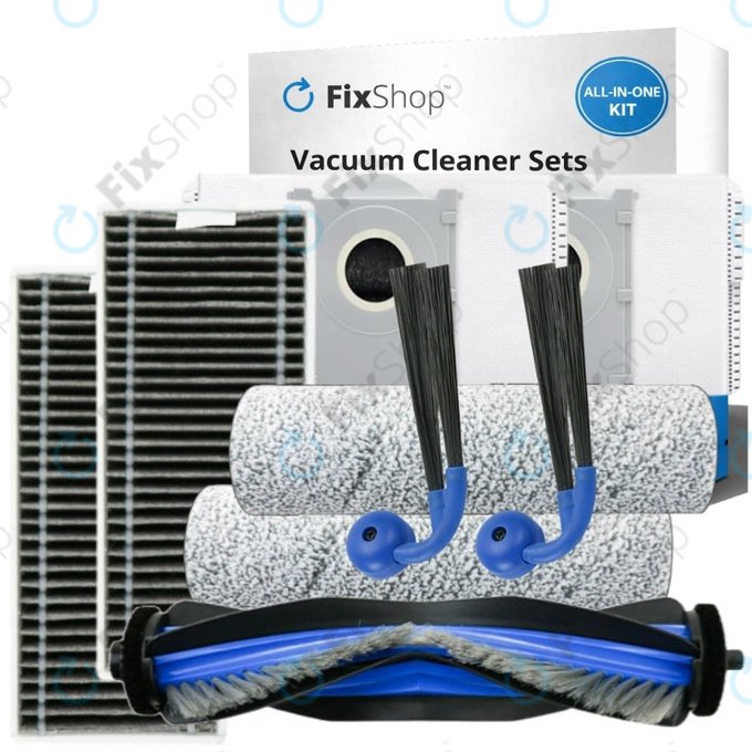 Sada náhradních dílů pro Ecovacs Deebot X9 Pro Omni (1x Hlavní kartáč, 2x Filtr, 2x Boční kartáč, 2x Mopovací útěrka, 2x Sáček na prach)