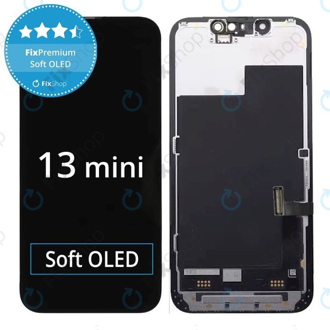 Displej Soft OLED pro iPhone 13 Mini, Dotykové sklo s rámem, FixPremium
