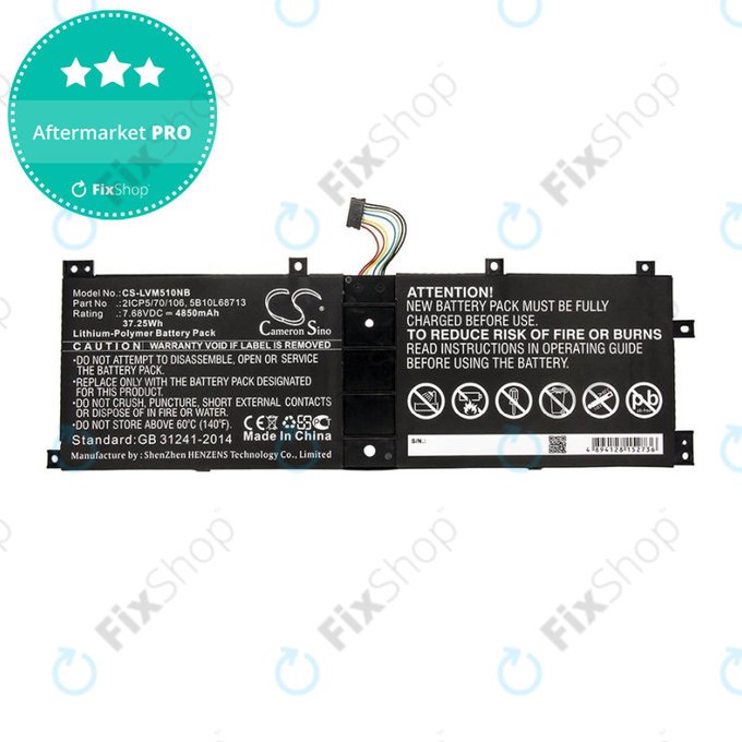Baterie pro Lenovo IdeaPad Miix 510, Miix520, Miix 5 Pro, 4850mAh, Li-Pol, 7.68V, 2ICP5/70/106, HQ