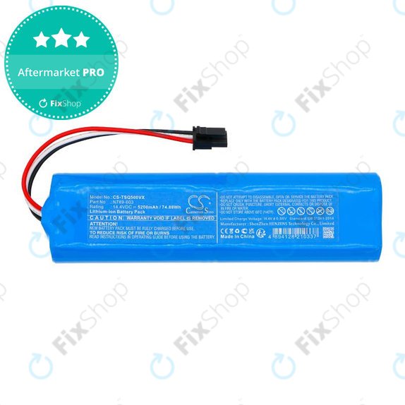 Baterie pro Tesla Robostar iQ500, iQ600, 5200mAh, Li-Ion, 14.4V, N789-603, HQ