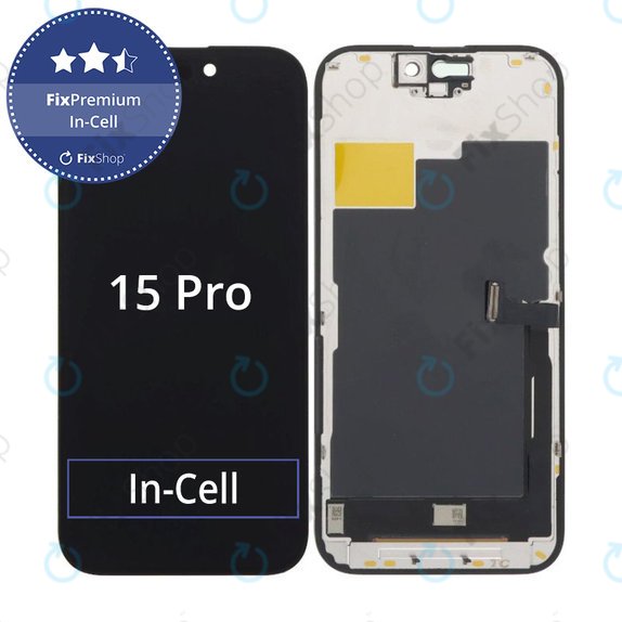 Displej In-Cell FHD pro iPhone 15 Pro, Dotykové sklo s rámem, FixPremium