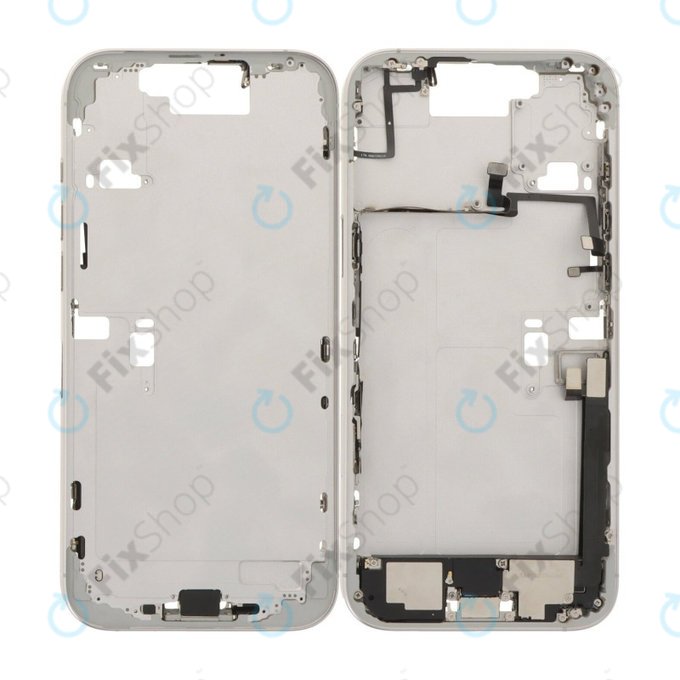 Apple iPhone 16 Pro Max - Střední Rám + Tlačítka Zapnutí, Hlasitosti a Kamery (White Titanium)