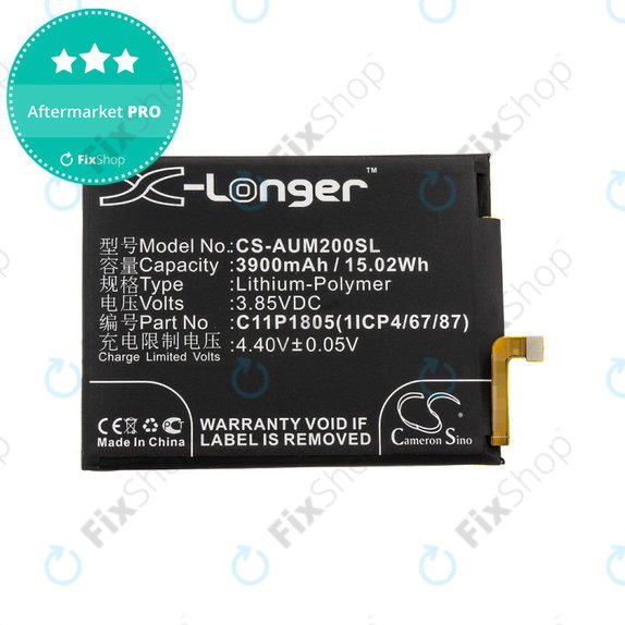 Baterie pro Asus Zenfone Max M2, 3900mAh, Li-Pol, 3.85V, C11P1805 (1ICP4/67/87), HQ