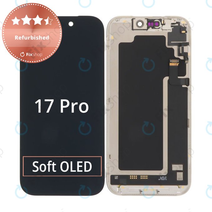 Displej pro iPhone 17 Pro, Dotykové sklo s rámem, Refurbished