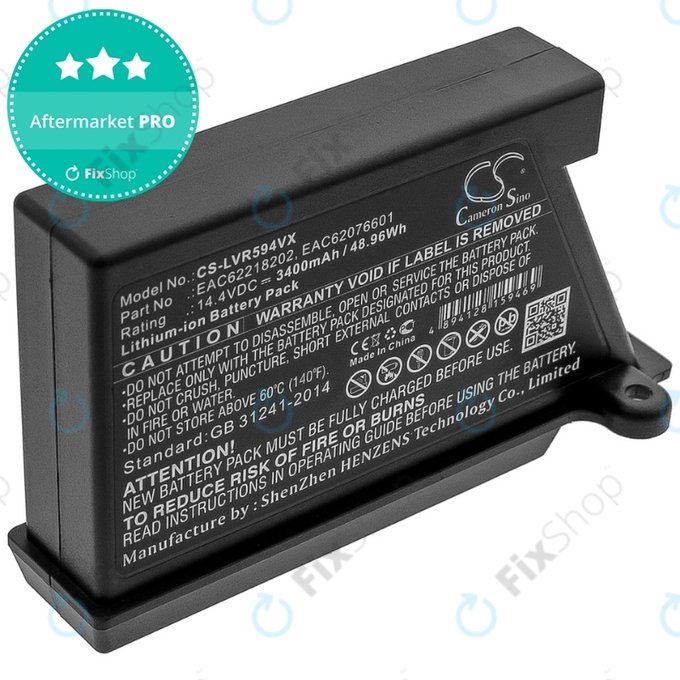 LG HomBot-series, VR-series - Baterie EAC62218202, EAC62076601 Li-Ion 14.4V 3400mAh HQ
