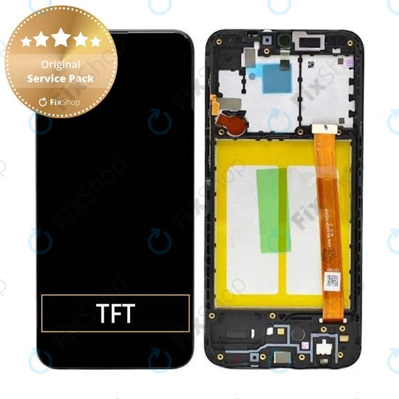 Samsung Galaxy A20e A202F - LCD displej + Dotykové Sklo + Rám (Black) - GH82-20229A, GH82-20186A Genuine Service Pack