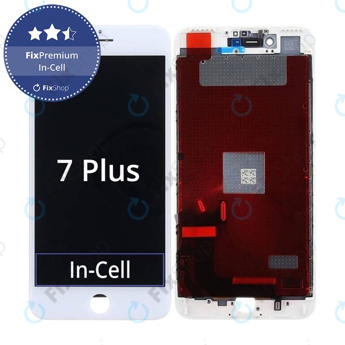 Displej In-Cell pro iPhone 7 Plus, White, Dotykové sklo s rámem, FixPremium
