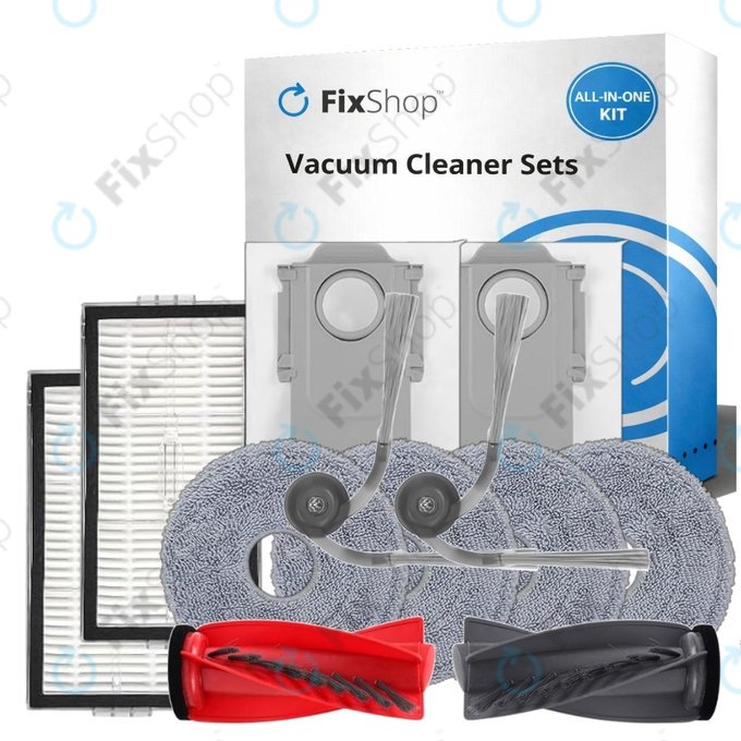 Sada náhradních dílů pro Roborock Qrevo Edge 2 Pro (1x Hlavní kartáč, 2x Filtr, 2x Boční kartáč, 4x Mopovací útěrka, 2x Sáček na prach)