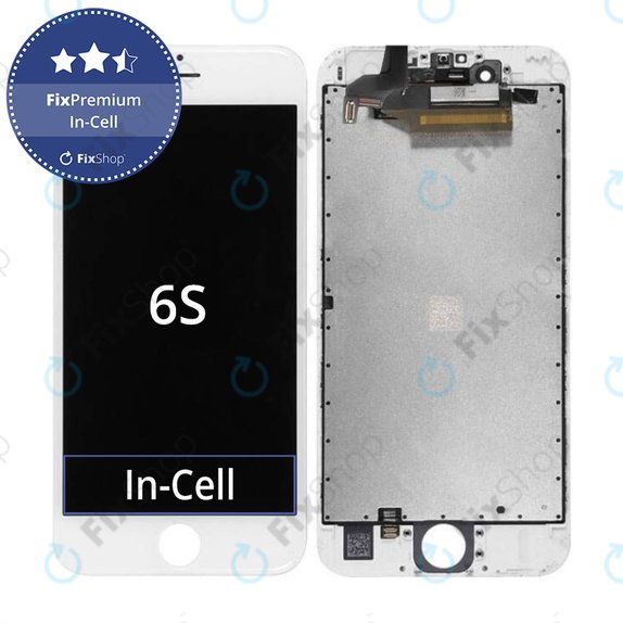 Displej In-Cell pro iPhone 6S, White, Dotykové sklo s rámem, FixPremium