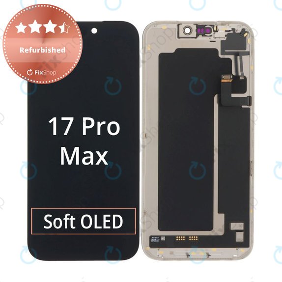 Displej pro iPhone 17 Pro Max, Dotykové sklo s rámem, Refurbished