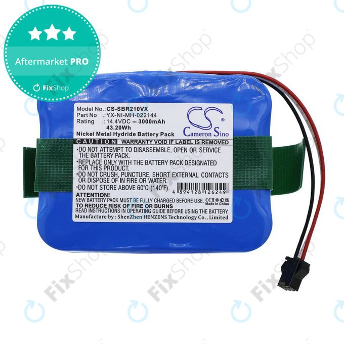 Baterie pro Sencor SVC9031BK, Bobsweep, Carneo, Samba, Vileda, Wisdom, 3000mAh, Ni-MH, 14.4V, YX-NI-022144-COR, HQ