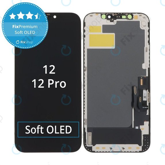 Displej Soft OLED pro iPhone 12, 12 Pro, Dotykové sklo s rámem, DIAGNOSTIC