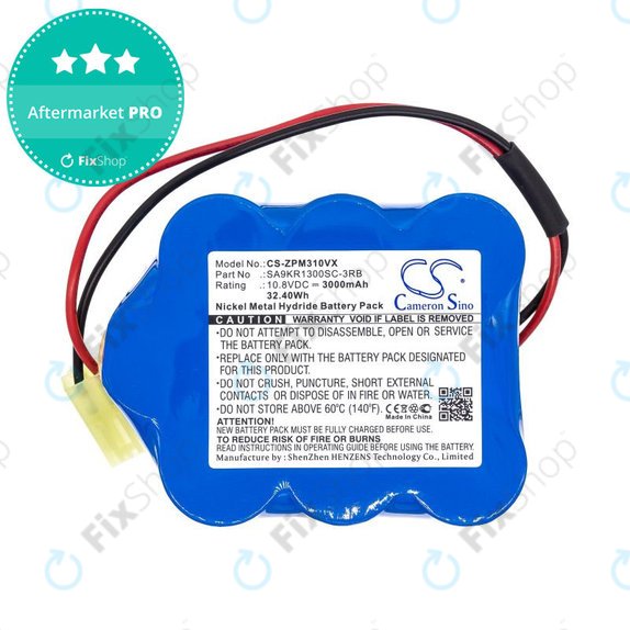 Baterie pro Zepter LMG-310, 9P-130, 3000mAh, Ni-MH, 10.8V, SA9KR1300SC-3RB, HQ