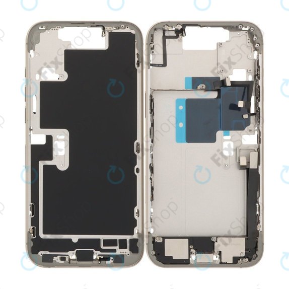 Apple iPhone 16 Pro Max - Střední Rám + Tlačítka Zapnutí, Hlasitosti a Kamery (Natural Titanium)