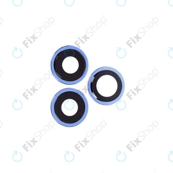 Apple iPhone 12 Pro - Sklíčko Zadní Kamery s Rámem (Blue) - 3ks