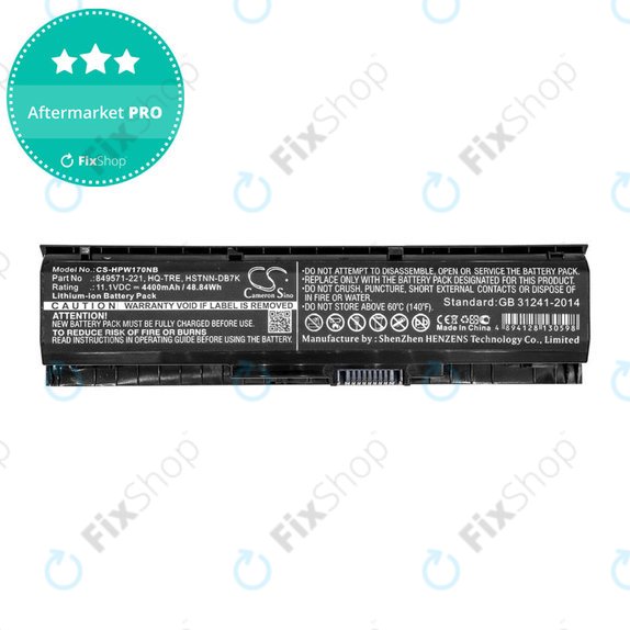 Baterie pro HP 17, Omen 17, Pavilion 17, 4400mAh, Li-Ion, 11.1V, 849571-221, HQ