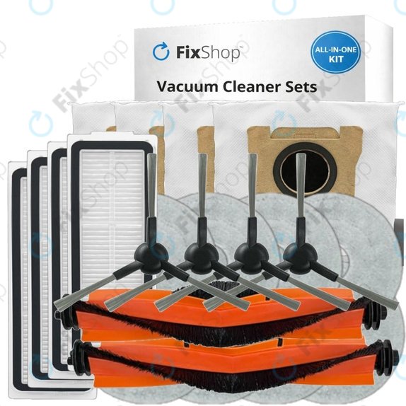 Sada náhradních dílů pro Xiaomi Robot Vacuum X20 Max, X20 Pro (2x Hlavní kartáč, 4x Filtr, 4x Boční kartáč, 8x Mopovací útěrka, 4x Sáček na prach)