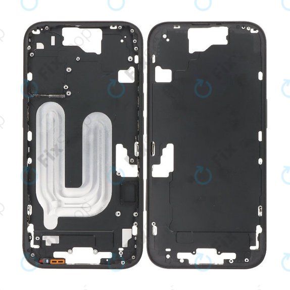 Apple iPhone 16 - Střední rám + Tlačítka zapínání + Hlasitosti (Black)
