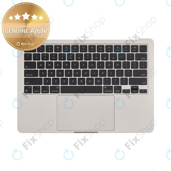 Horní rám klávesnice pro MacBook Air 13", A3113 (2024), s klávesnicí US a baterií, Starlight, 661-40229, Genuine Apple