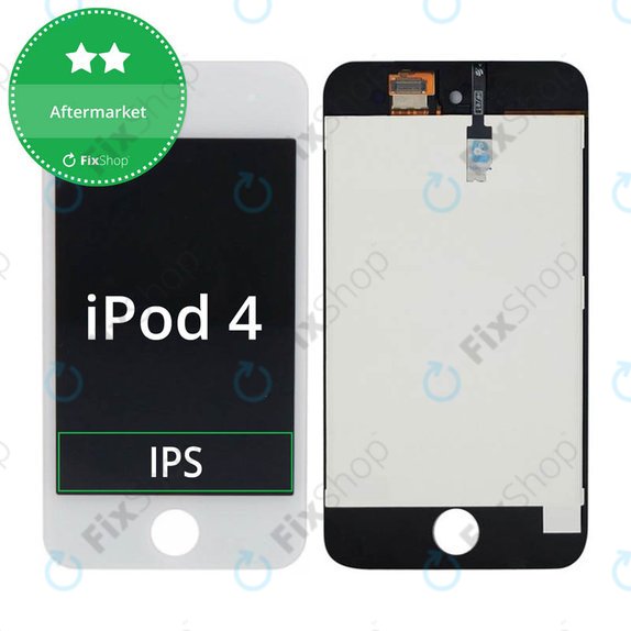 LCD Displej pro iPod Touch (4th Gen), White, Dotykové sklo s rámem
