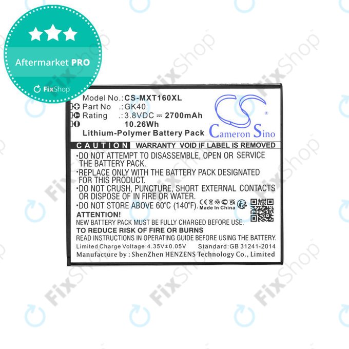 Baterie pro Motorola Moto E4 XT1761, 2700mAh, Li-Pol, 3.8 V, GK40, HQ