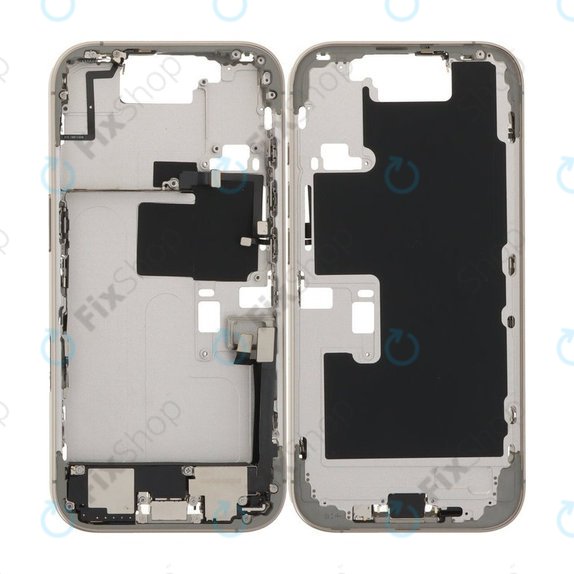 Apple iPhone 16 Pro - Střední Rám + Tlačítka Zapnutí, Hlasitosti a Kamery (Natural Titanium)