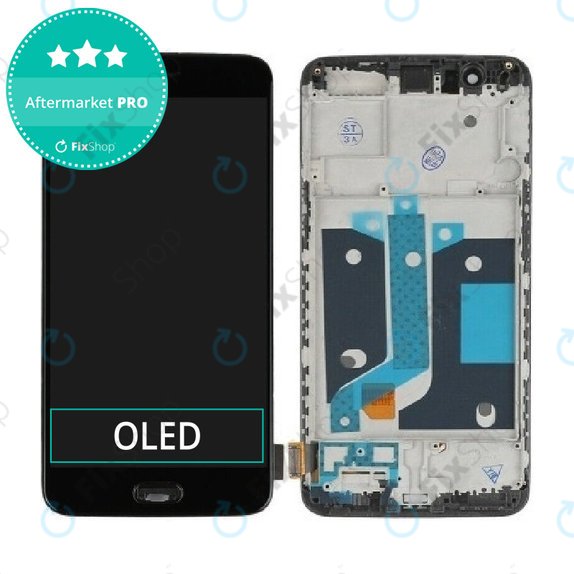 OnePlus 5 - LCD Displej + Dotykové Sklo + Rám (Black) TFT