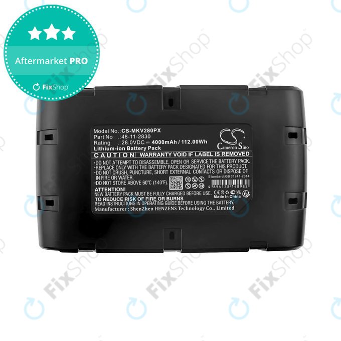 Baterie pro Milwaukee 0721-20, V28 Vc, Wurth Bs 28-A Combi, 4000mAh, Li-Ion, 28V, 48-11-2830, HQ