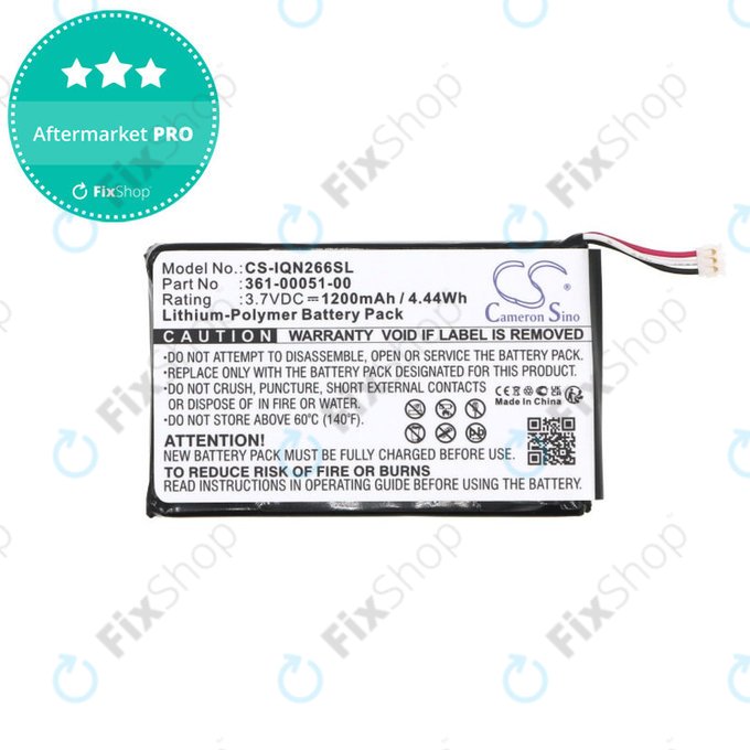 Baterie pro Garmin Nüvi 2660, 1200mAh, Li-Pol, 3.7V, 361-00051-00, HQ