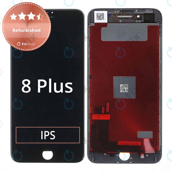 Displej pro iPhone 8 Plus, Black, Dotykové sklo s rámem, Refurbished