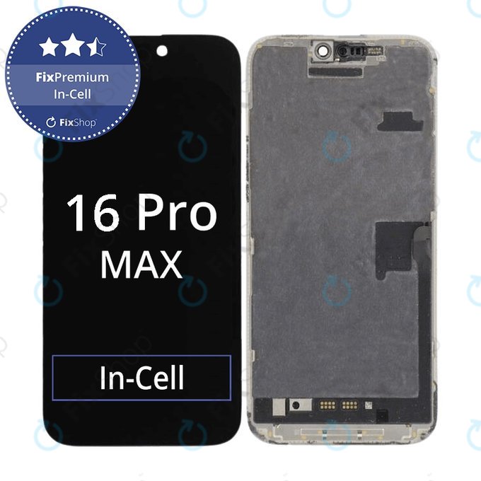 Displej In-Cell FHD pro iPhone 16 Pro Max, Dotykové sklo s rámem, FixPremium