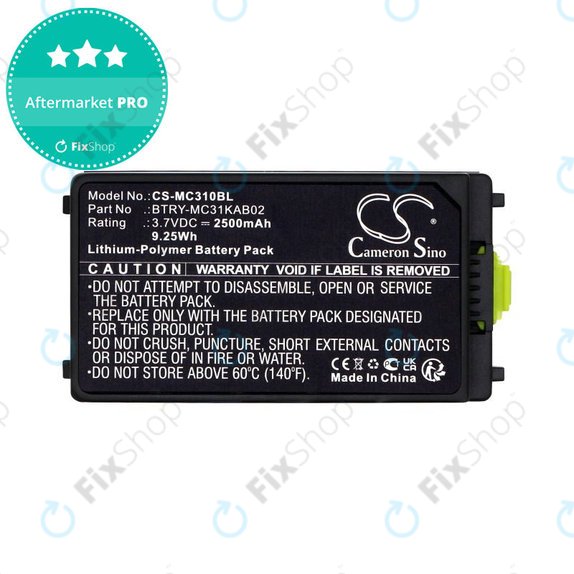 Baterie pro Symbol, Zebra MC3100, MC3190, 2500mAh, Li-Pol, 3.7V, BTRY-MC31KAB02, HQ