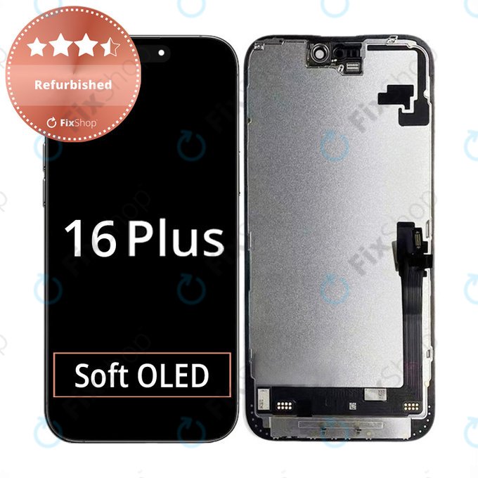 Displej pro iPhone 16 Plus, Dotykové sklo s rámem, Refurbished