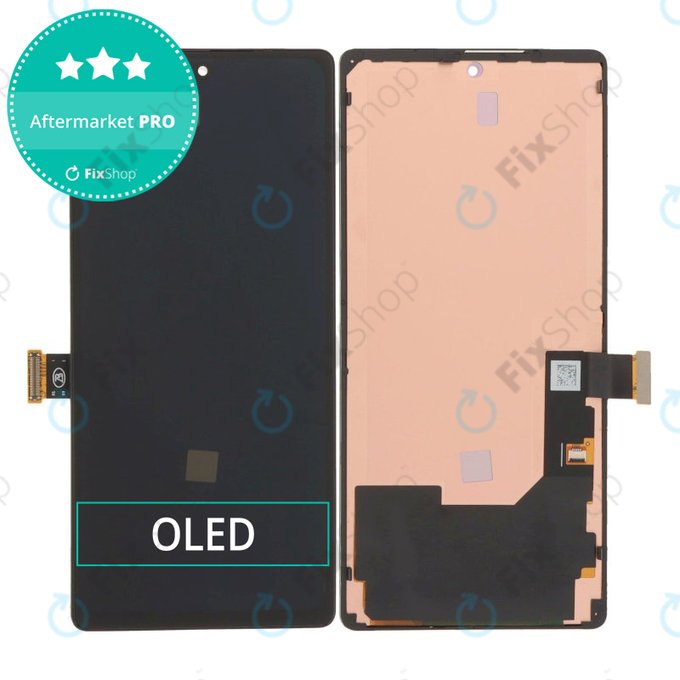 Displej OLED pro Google Pixel 6, Black, Dotykové sklo s rámem