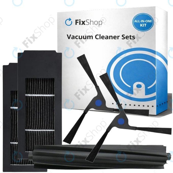 Sada náhradních dílů pro Ecovacs Deebot X2 Omni (1x Hlavní kartáč, 2x Filtr, 2x Boční kartáč)