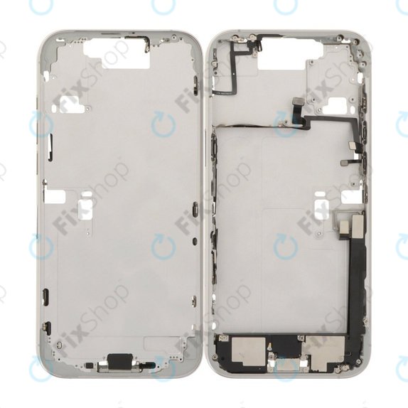 Apple iPhone 16 Pro Max - Střední Rám + Tlačítka Zapnutí, Hlasitosti a Kamery (White Titanium)